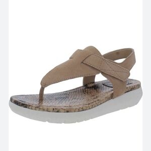 Naturalizer Lincoln Tan and Black Sandals with Snakeskin Print